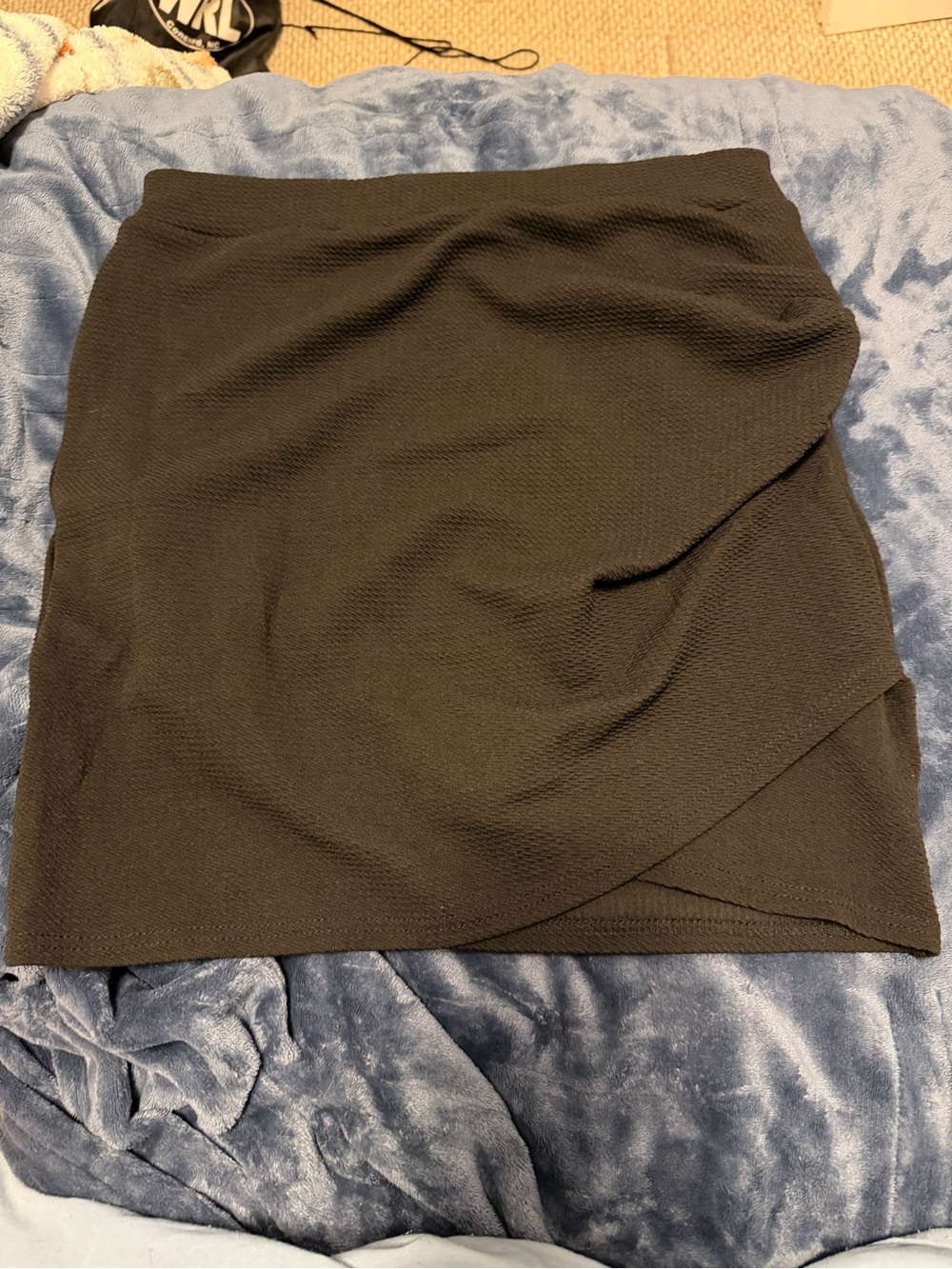 SHEIN Black Mini Wrap-Detail Skirt